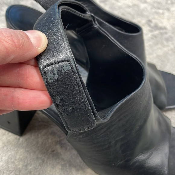 Vince Hartley Slingback Peep Toe Heels Booties Black Leather Sz 11 - Picture 8 of 16